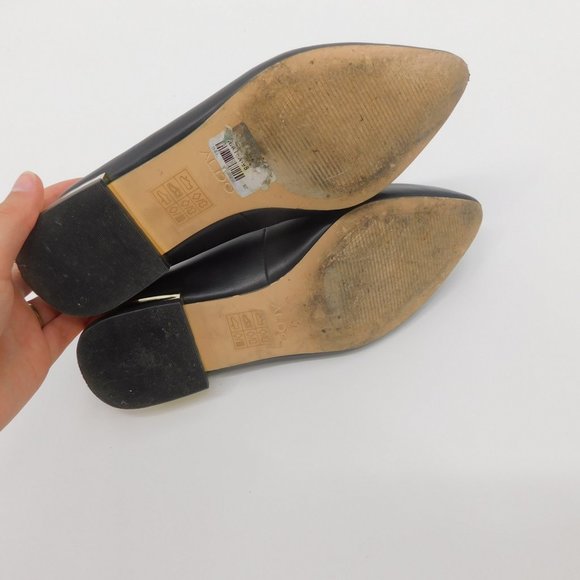ALDO Black Slip-on Flats with Gold Trim size 5.5 - Picture 4 of 4